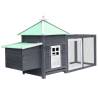 Chicken Coop with Nest Box Grey 190x72x102 cm Solid Firwood Colour grey 