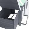 Comfortable Chicken Coop with Nest Box - 190x72 cm Grey