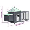 Comfortable Chicken Coop with Nest Box - 190x72 cm Grey