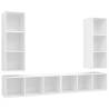 Wall-mounted TV Cabinets Set - 4pcs White Engineered Wood