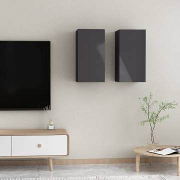 High Gloss Grey TV Cabinets Set - Stylish & Practical Design