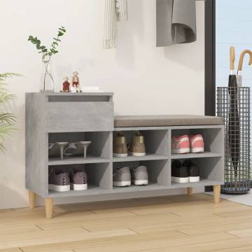 Shoe Cabinet Concrete Grey - Stylish Storage Solution