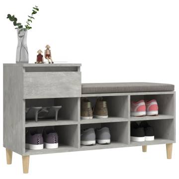 Shoe Cabinet Concrete Grey - Stylish Storage Solution