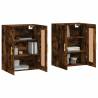 Elegant Wall Mounted Cabinets - 2 pcs Smoked Oak | HipoMarket