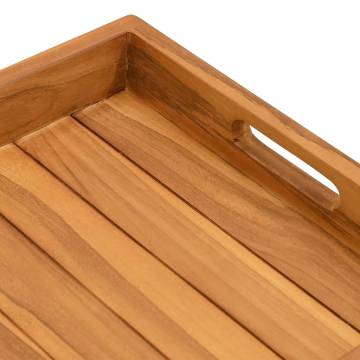 60x35 cm Teak Wood Serving Tray - Durable & Stylish