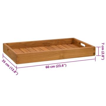 60x35 cm Teak Wood Serving Tray - Durable & Stylish