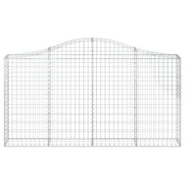 Arched Gabion Baskets - 25 pcs, Galvanised Iron, 200x30x100/120 cm