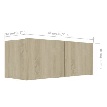 4 Piece TV Cabinet Set - Sonoma Oak Engineered Wood