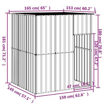 Durable Light Grey Dog House with Roof - 165x153x181 cm