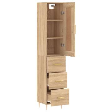 Stylish Highboard Sonoma Oak - 34.5x34x180 cm