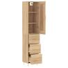 Stylish Highboard Sonoma Oak - 34.5x34x180 cm