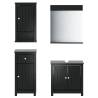 4 Piece Bathroom Furniture Set BERG - Black Solid Pine Wood