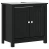 4 Piece Bathroom Furniture Set BERG - Black Solid Pine Wood