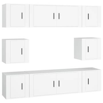 8 Piece White TV Cabinet Set | Stylish & Practical Design