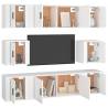 8 Piece White TV Cabinet Set | Stylish & Practical Design