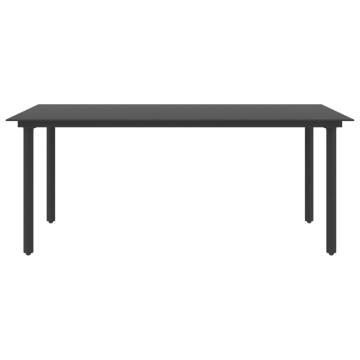 Stylish Garden Dining Table - Black Steel & Glass | Hipo Market