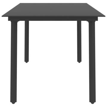 Stylish Garden Dining Table - Black Steel & Glass | Hipo Market