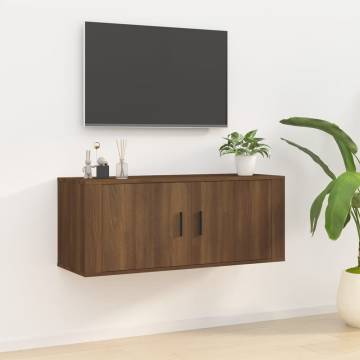 Elegant Wall Mounted TV Cabinet Brown Oak - Functional & Stylish