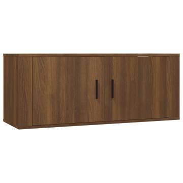 Elegant Wall Mounted TV Cabinet Brown Oak - Functional & Stylish