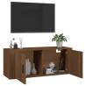 Elegant Wall Mounted TV Cabinet Brown Oak - Functional & Stylish