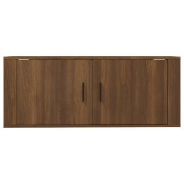 Elegant Wall Mounted TV Cabinet Brown Oak - Functional & Stylish