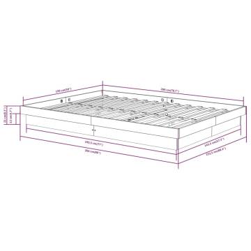 Black Solid Wood King Size Bed Frame - 150x200 cm | HipoMarket