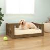 Dog Bed Honey Brown 75.5x55.5x28 cm Solid Wood Pine Colour honey brown Size 75.5 x 55.5 x 28 cm 