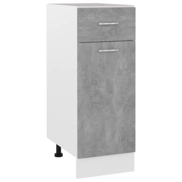 Concrete Grey Drawer Bottom Cabinet - 30x46x81.5 cm