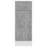 Concrete Grey Drawer Bottom Cabinet - 30x46x81.5 cm