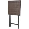 5 Piece Folding Outdoor Dining Set - Steel Poly Rattan Brown