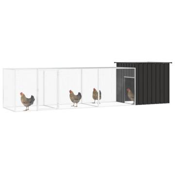 Chicken Cage Anthracite 400x91x100 cm - Galvanised Steel