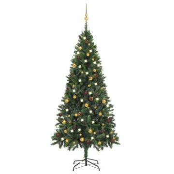 Pre-lit 180cm Christmas Tree with Ball Set – Lifelike Green