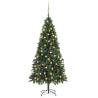 Artificial Pre-lit Christmas Tree with Ball Set Green 180 cm Colour green and gold Size 180 x 104 cm Quantity in Package 1 Number of Branch Tips 