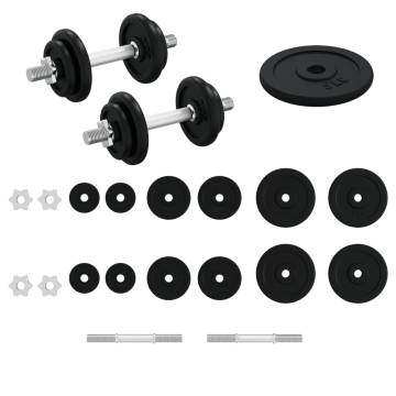 40 kg Dumbbell Set - Cast Iron & Chrome Plated Steel