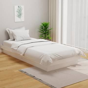 White Solid Wood Pine Bed Frame 100x200 cm | HipoMarket