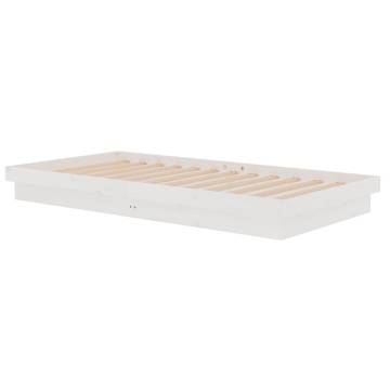 White Solid Wood Pine Bed Frame 100x200 cm | HipoMarket