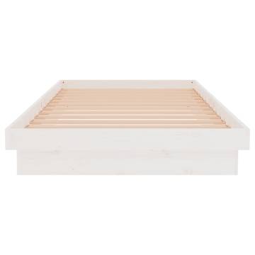 White Solid Wood Pine Bed Frame 100x200 cm | HipoMarket