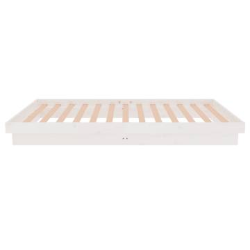 White Solid Wood Pine Bed Frame 100x200 cm | HipoMarket