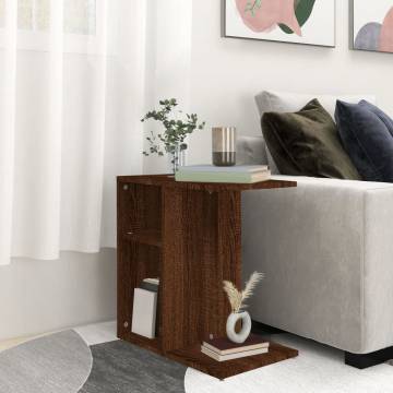 Side Table Brown Oak - Modern Engineered Wood Design | HipoMarket