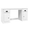 Elegant White Engineered Wood Desk with Cabinet | Hipo Market