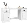 Elegant White Engineered Wood Desk with Cabinet | Hipo Market