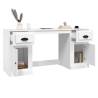 Elegant White Engineered Wood Desk with Cabinet | Hipo Market