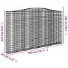 Arched Gabion Basket 400x30x220240 cm | Galvanised Iron