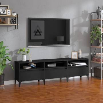 Stylish Black TV Cabinet - 150x30x44.5 cm | Hipomarket