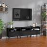 TV Cabinet Black 150x30x44.5 cm Engineered Wood Colour black Quantity in Package 1 Width 150 cm Depth 30 cm 