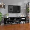 Stylish Black TV Cabinet - 150x30x44.5 cm | Hipomarket