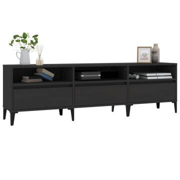 Stylish Black TV Cabinet - 150x30x44.5 cm | Hipomarket