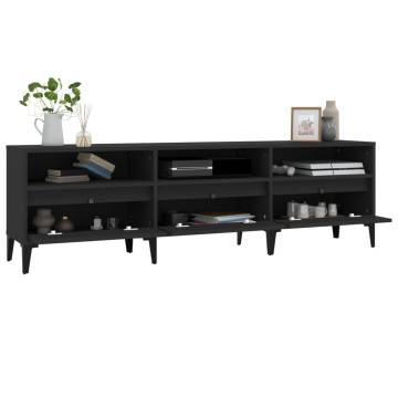 Stylish Black TV Cabinet - 150x30x44.5 cm | Hipomarket