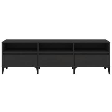 Stylish Black TV Cabinet - 150x30x44.5 cm | Hipomarket