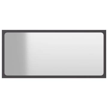 Contemporary Grey Bathroom Mirror | 80x1.5x37 cm | Hipomarket